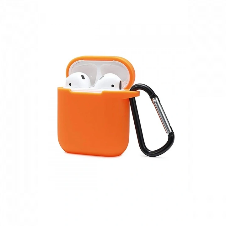 BFS  Airpods 2 (2.nesil) Sert Silikon Kılıf - Turuncu