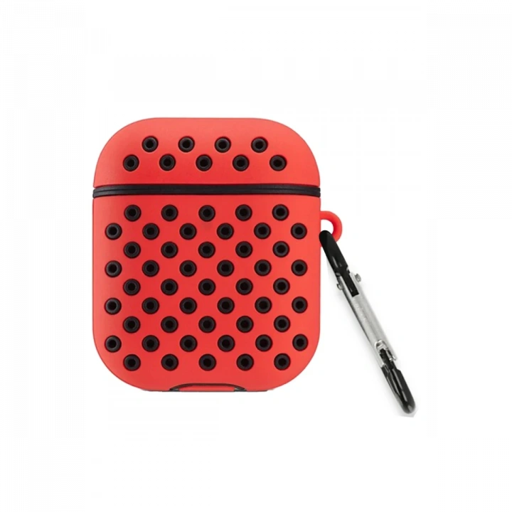 BFS  Airpods 2 (2.nesil) Spor Delikli Kılıf - Kırmızı-Siyah