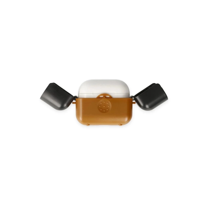 BFS Airpods 3 (3.nesil) Basmalı Kılıf - Kahverengi-Siyah