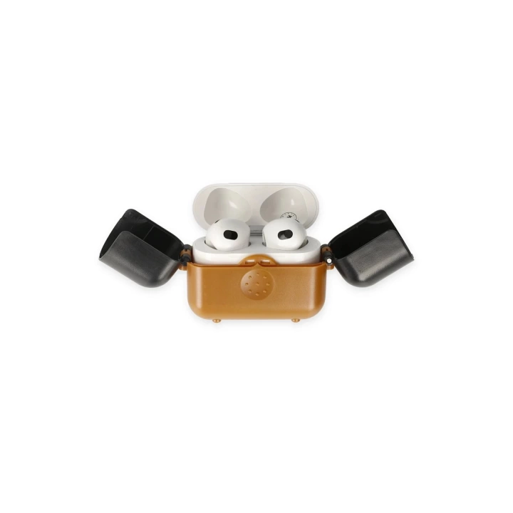 BFS Airpods 3 (3.nesil) Basmalı Kılıf - Kahverengi-Siyah