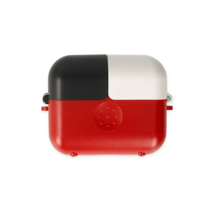 BFS Airpods 3 (3.nesil) Basmalı Kılıf - Kırmızı-Siyah-Beyaz