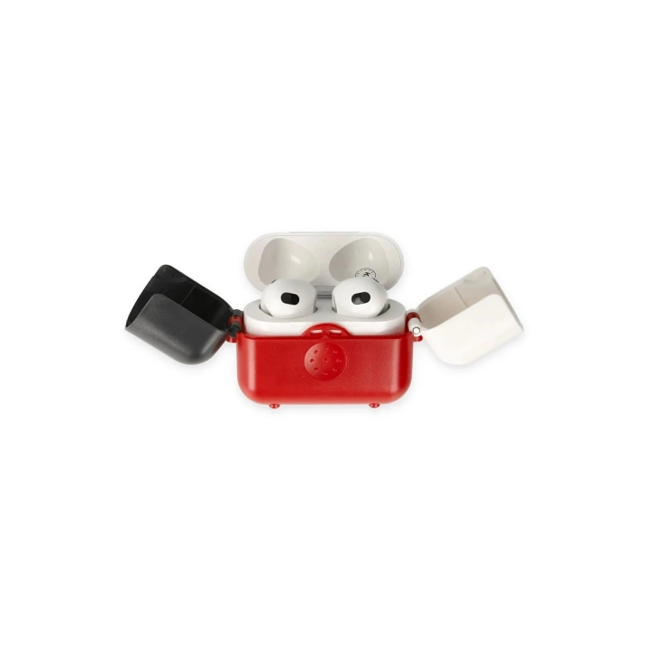 BFS Airpods 3 (3.nesil) Basmalı Kılıf - Kırmızı-Siyah-Beyaz