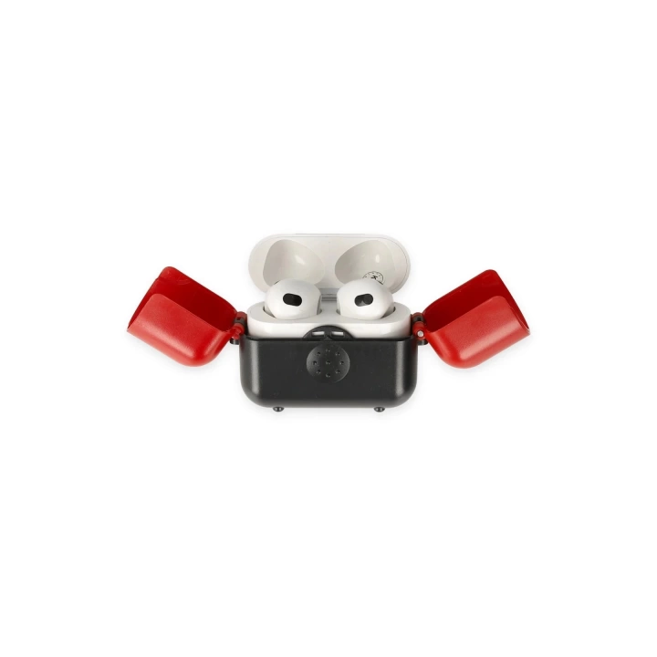 BFS Airpods 3 (3.nesil) Basmalı Kılıf - Siyah-Kırmızı