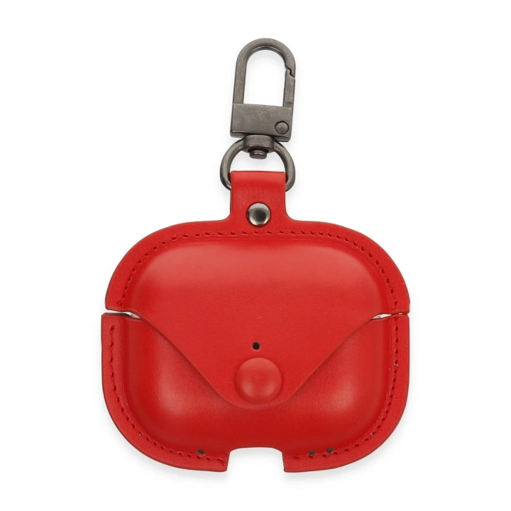 BFS Airpods Pro 2 (2.nesil) Çanta Deri Kılıf - Kırmızı