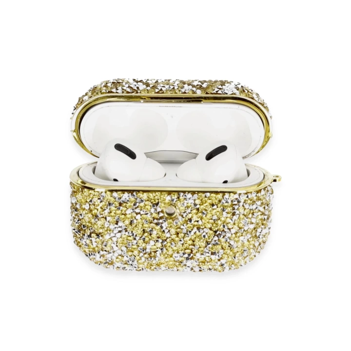 BFS Airpods Pro 2 (2.nesil) Luz Taşlı Kılıf - Gold