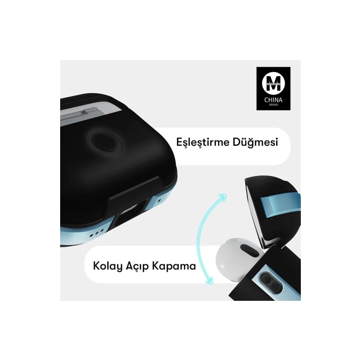 BFS Airpods Pro 2 (2.nesil) MO-A8 Armor Kılıf - Lacivert
