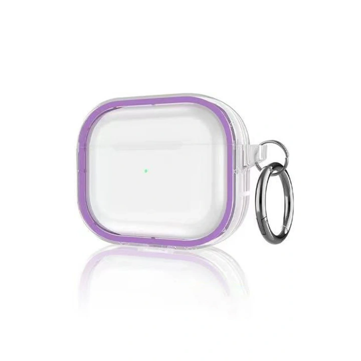 BFS  Airpods Pro 2 (2.nesil) Shiny Şeffaf Kılıf - Mor