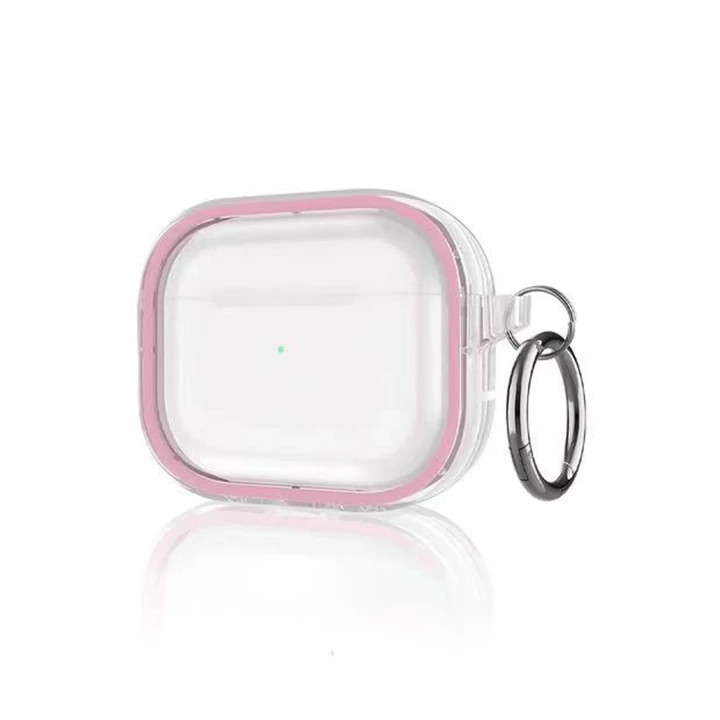 BFS Airpods Pro 2 (2.nesil) Shiny Şeffaf Kılıf - Pembe