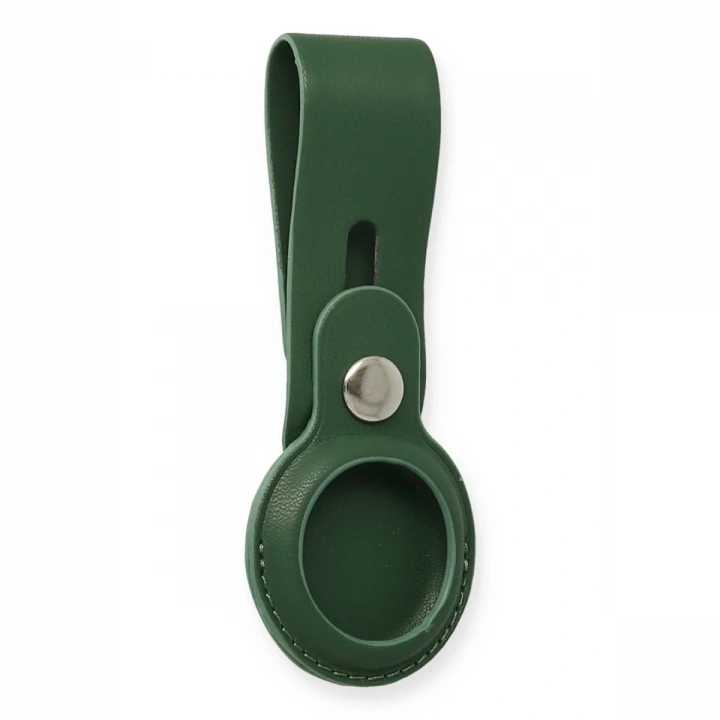 BFS  Airtag Askılı Deri Kılıf - Koyu Yeşil