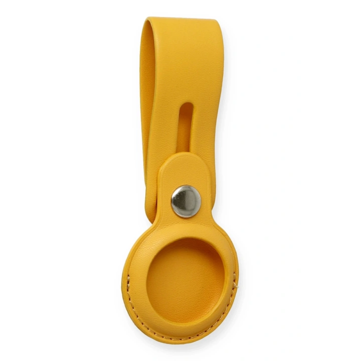 BFS  Airtag Askılı Deri Kılıf - Sarı