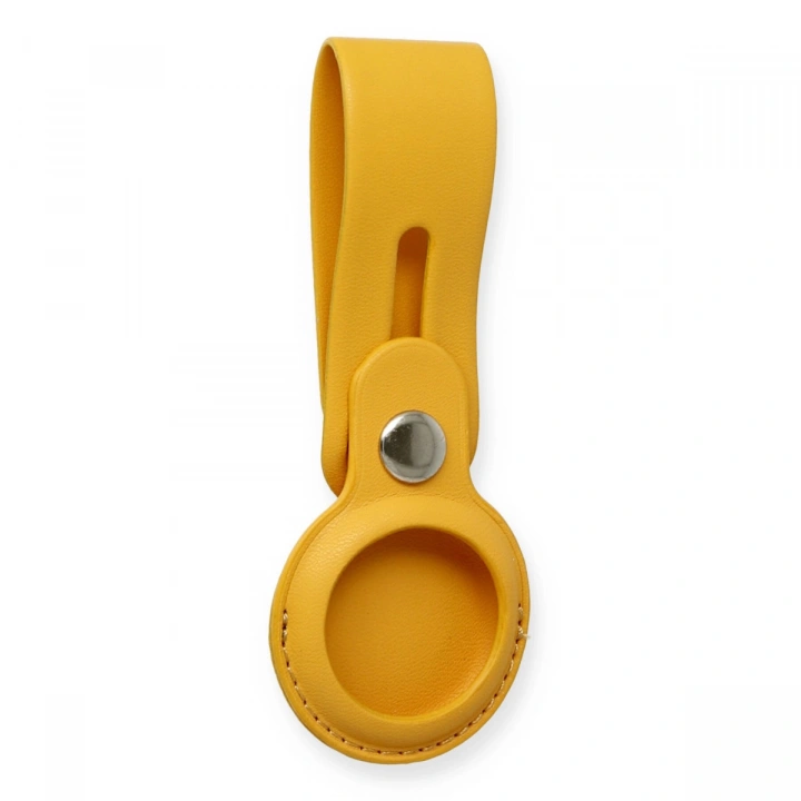BFS  Airtag Askılı Deri Kılıf - Sarı