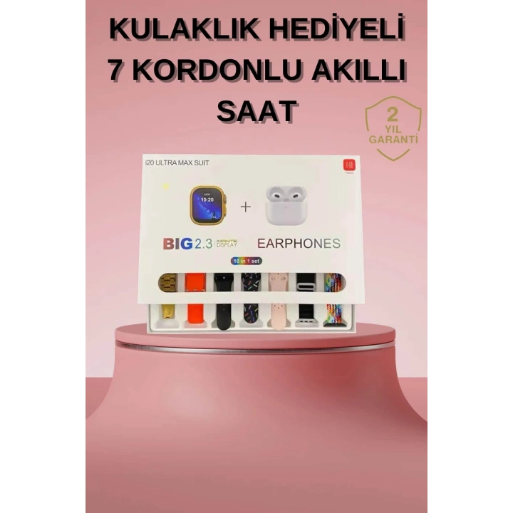 BFS Akıllı Saat Bluetooth Kulaklık Hediyeli Bildirim Görme Sesli Görüşme Çoklu Kordon