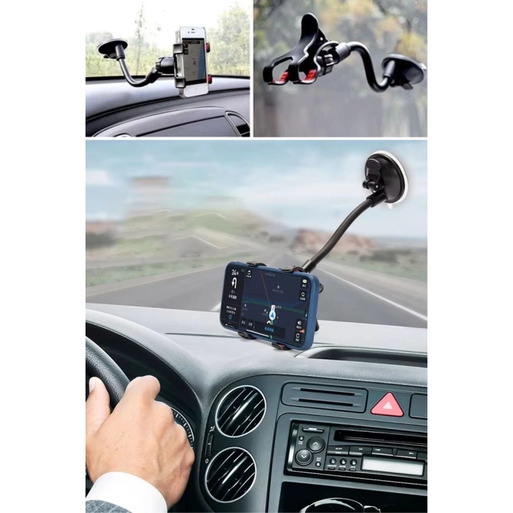 BFS   Akrobat Cama Sabitlenen Güçlü Vakumlu 360 Derece Dönen Tüm Modellere Uyan Oto Telefon Tutucu