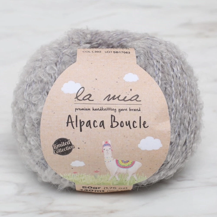 BFS  Alpaca Boucle 50 Gr Gri El Örgü İpi - L302 - 34385