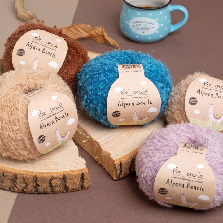 BFS  Alpaca Boucle 50 Gr Mavi El Örgü İpi - L339 - 34390