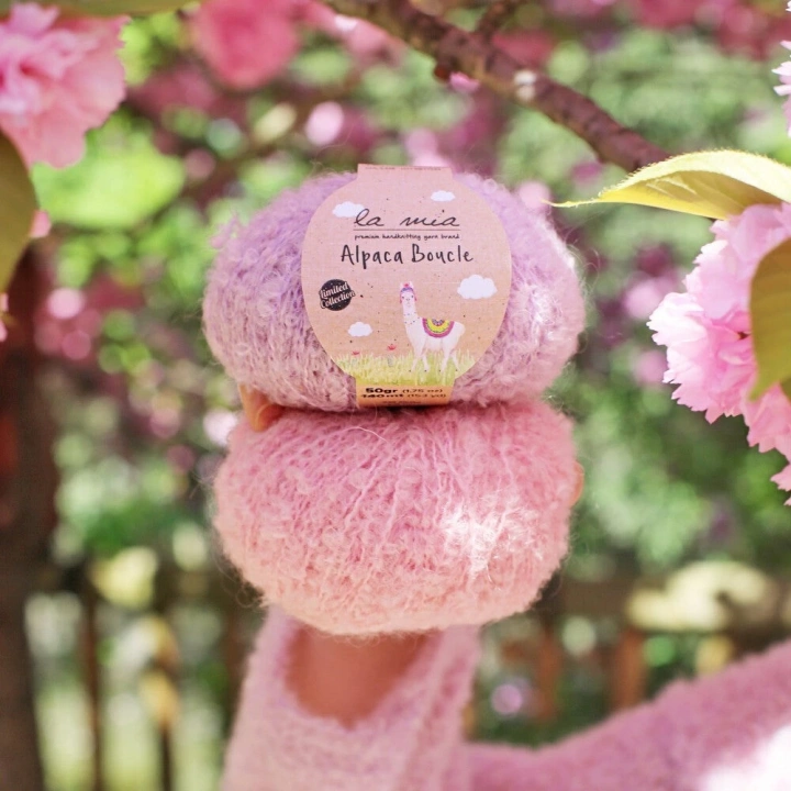 BFS  Alpaca Boucle 50 Gr Pembe El Örgü İpi - L332 - 34387