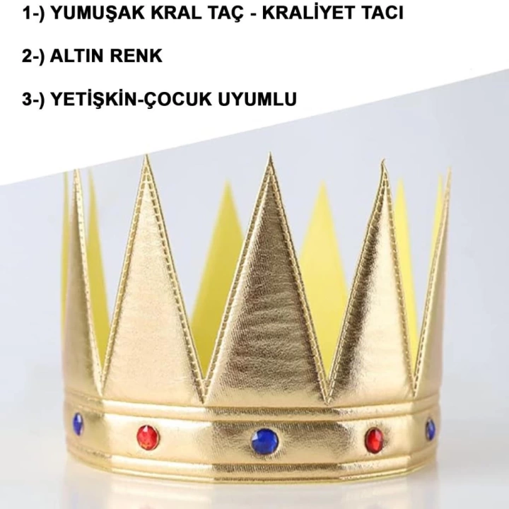 BFS   AltınRenkEvaYumuşakKralKraliyetTacıYetişkinÇocukUyumlu55cm