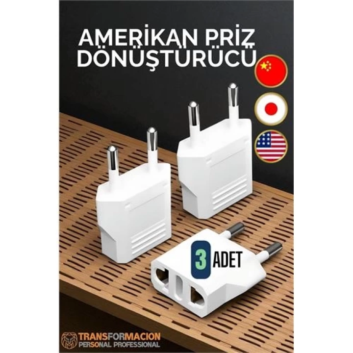 BFS  Amerikan Fişi Dönüştürücü - Amerikan Priz Adaptörü 3 ADET