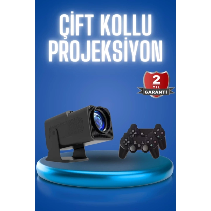 BFS Android Projeksiyon Siyah Taşınabilir Sinema Projektörü 4k 1080p Ev Sineması Bluetooth