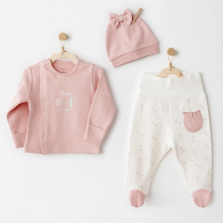 BFS  Andywawa AC26086 Mon Petit Amour 3lü Zıbın Takım Pink