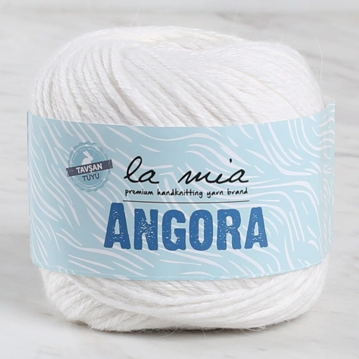 BFS  Angora 50gr Beyaz El Örgü İpi - L001 - 33804
