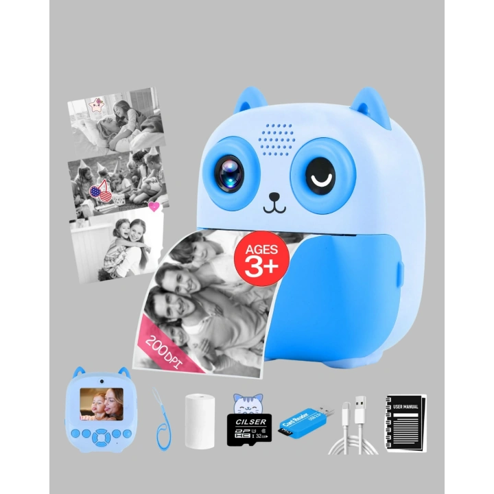 BFS Anında Baskı Özellikli Çocuk Kamerası 48MP 1080P Çift Lens 32GB Destekli