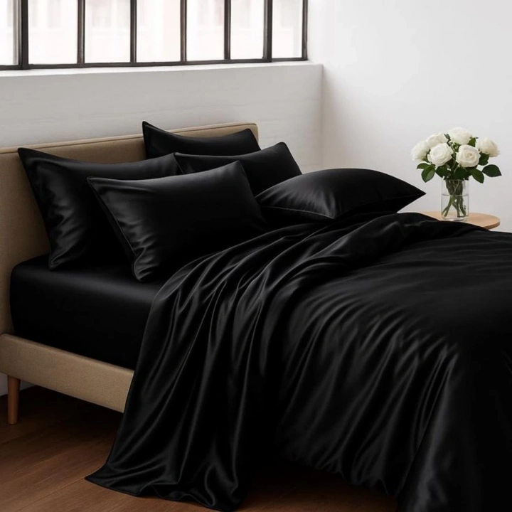 BFS Antibakteriyel Terletmeyen İpek Saten Yastık Kılıfı 2li 50x70 Siyah