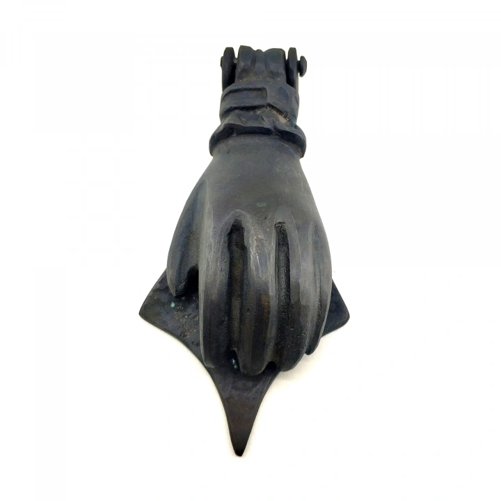 BFS Antika Tarz Dekoratif Pirinç El Kapı Tokmağı, Taktak - 167x75 Mm, Oksit