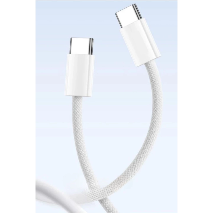 BFS  Apple 15/15 Pro Type-C to Type-C Hasır Örgü Hızlı Şarj Kablosu (1m)