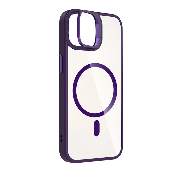 BFS  Apple iPhone 11 Remim Lensli Magsafe Standlı Kapak - Derin Mor