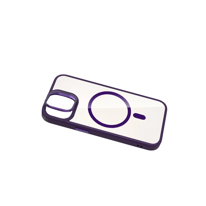 BFS Apple iPhone 11 Remim Lensli Magsafe Standlı Kapak - Derin Mor