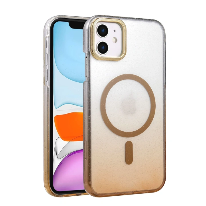 BFS  Apple iPhone 12 Glossy Magsafe Kapak - Çöl Titanyum