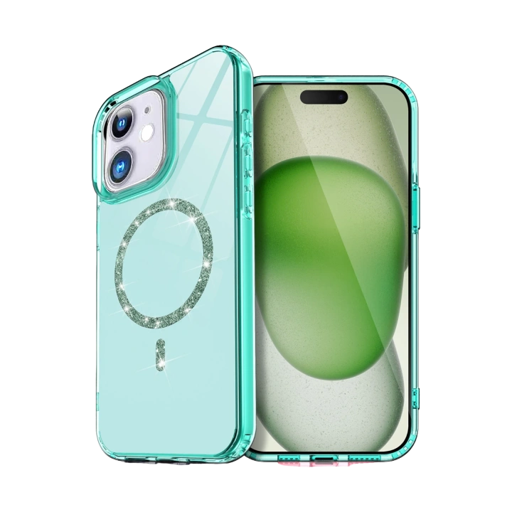 BFS  Apple iPhone 12 Live Diamond Magsafe Kapak - Yeşil