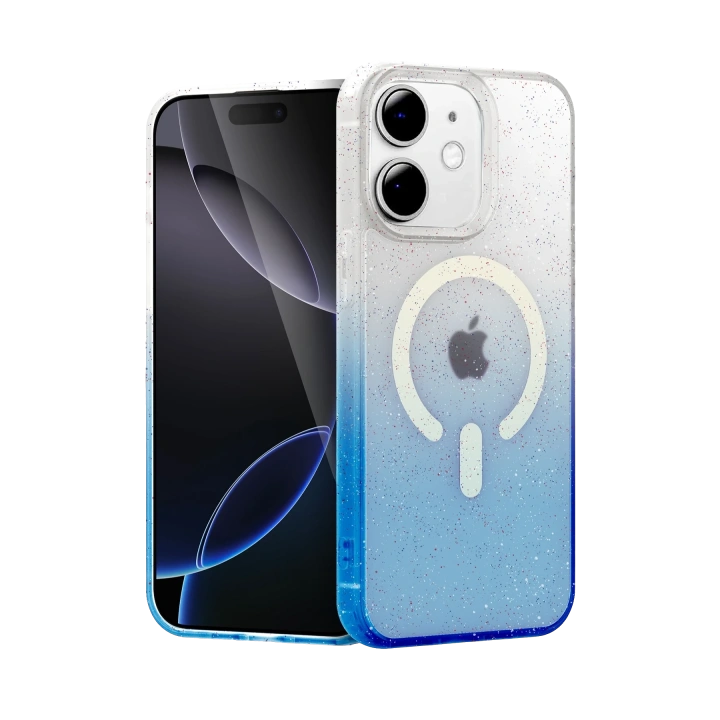 BFS  Apple iPhone 12 Pummel Shiny Magsafe Kapak - Mavi