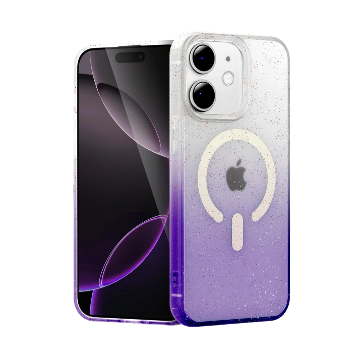 BFS  Apple iPhone 12 Pummel Shiny Magsafe Kapak - Mor