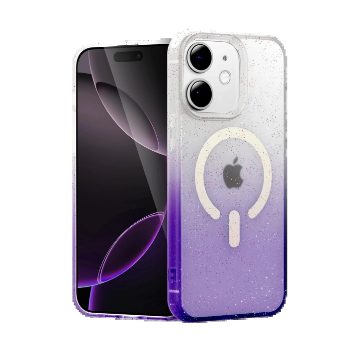 BFS Apple iPhone 12 Pummel Shiny Magsafe Kapak - Mor