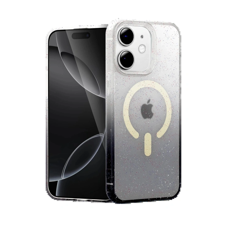 BFS Apple iPhone 12 Pummel Shiny Magsafe Kapak - Siyah
