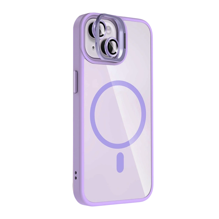BFS  Apple iPhone 13 Remim Lensli Magsafe Standlı Kapak - Lila