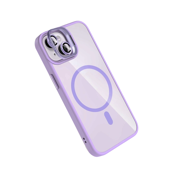 BFS  Apple iPhone 13 Remim Lensli Magsafe Standlı Kapak - Lila