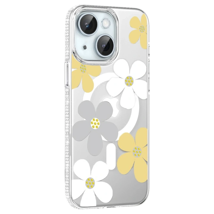 BFS  Apple iPhone 14 Floral Magsafe Kapak - Sarı
