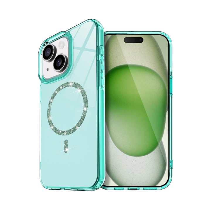 BFS  Apple iPhone 14 Live Diamond Magsafe Kapak - Yeşil