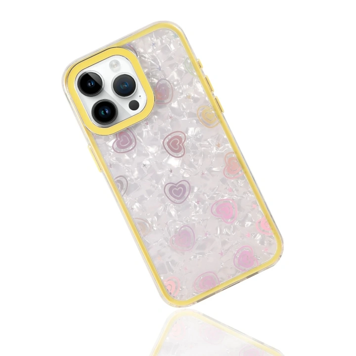 BFS Apple iPhone 14 Pro Max Lumi Desenli Kapak - Sarı