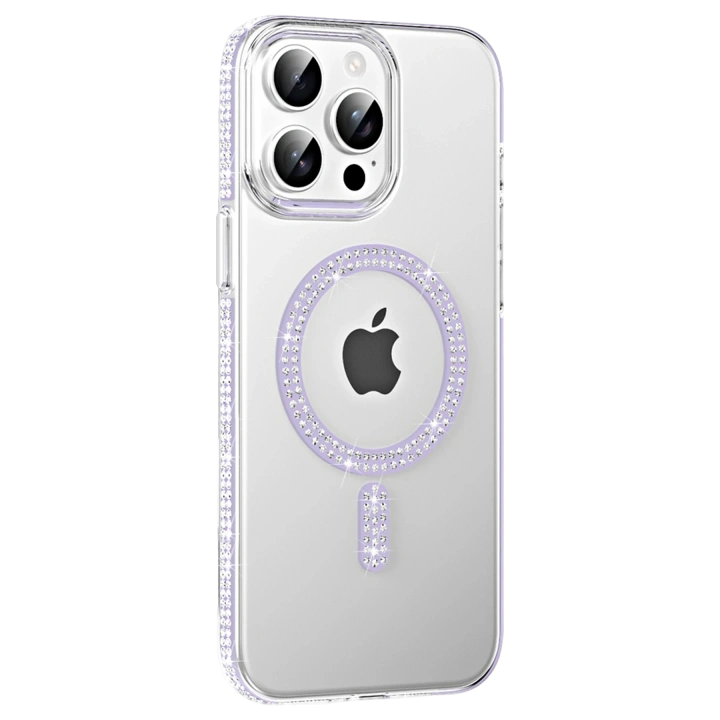 BFS  Apple iPhone 14 Pro Max Move Taşlı Magsafe Kapak - Lila