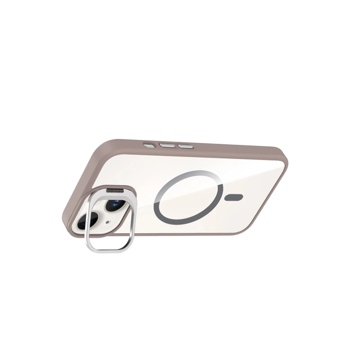 BFS Apple iPhone 14 Remim Lensli Magsafe Standlı Kapak - Titan Gri