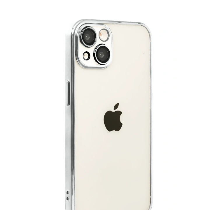 BFS  Apple iPhone 15  Lensli Silikon - Gümüş