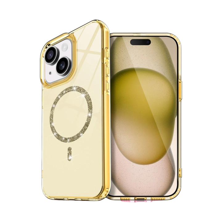 BFS  Apple iPhone 15 Live Diamond Magsafe Kapak - Sarı