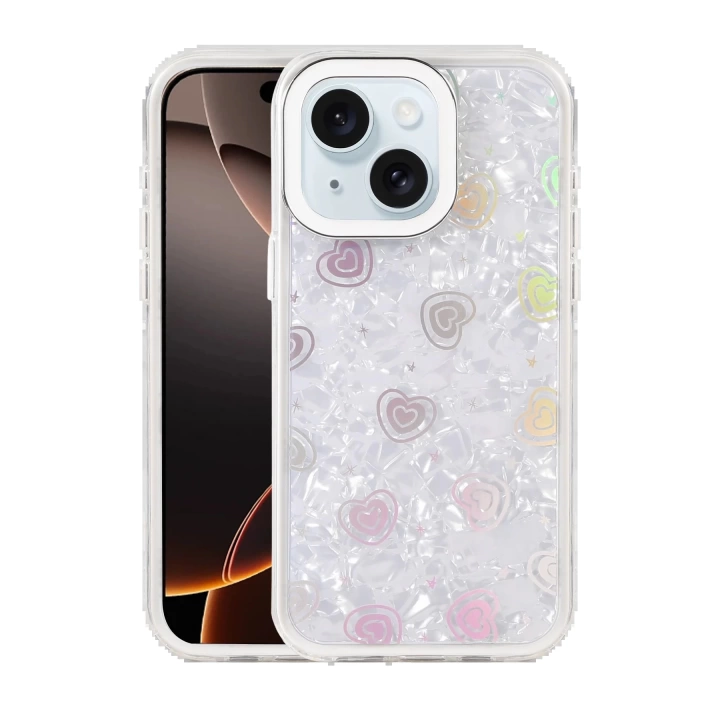 BFS Apple iPhone 15 Lumi Desenli Kapak - Beyaz