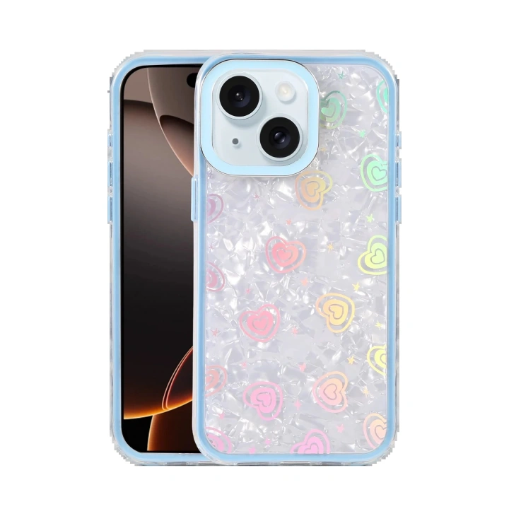 BFS Apple iPhone 15 Lumi Desenli Kapak - Mavi