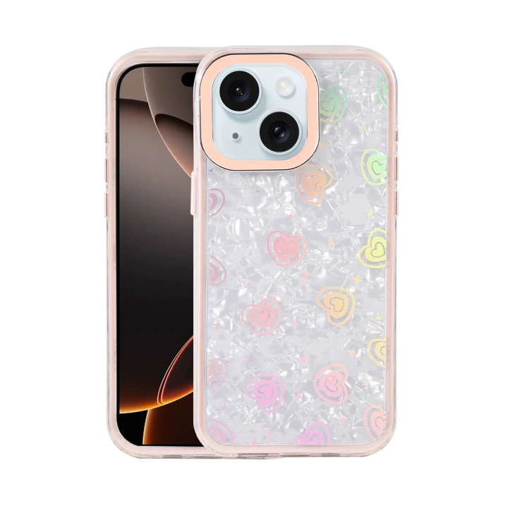 BFS  Apple iPhone 15 Lumi Desenli Kapak - Pembe