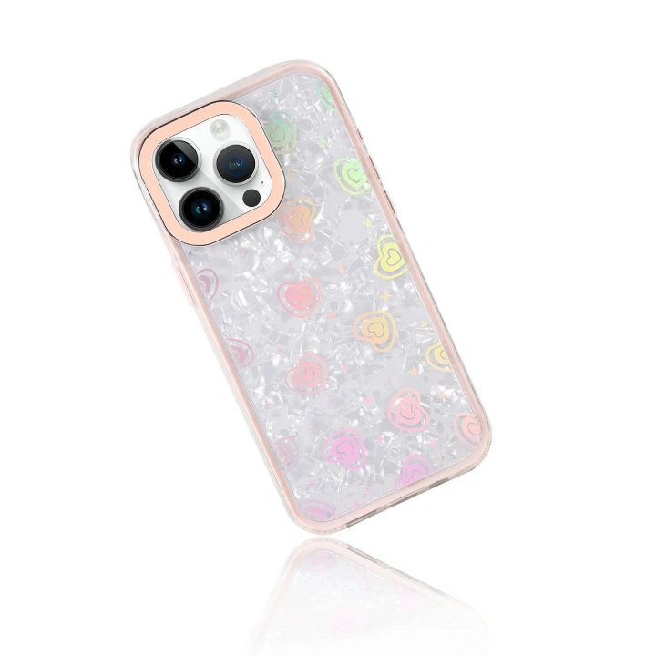 BFS Apple iPhone 15 Lumi Desenli Kapak - Pembe